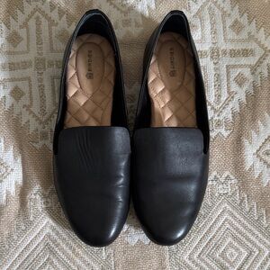 Birdies Black Leather Flats